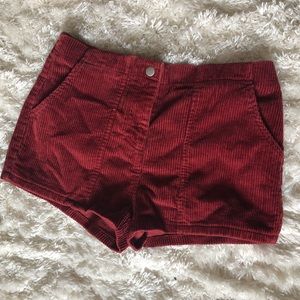 Red Corduroy Forever21 shorts